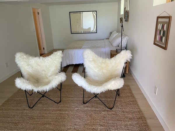 PATAGONIA WHITE WILD OR SHORN SHEEPSKIN BUTTERFLY CHAIR