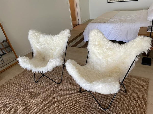 PATAGONIA WHITE WILD OR SHORN SHEEPSKIN BUTTERFLY CHAIR