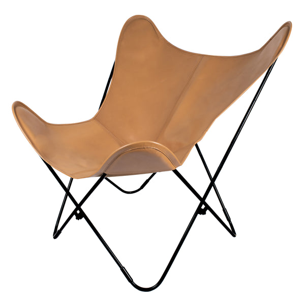 VAQUETA COGNAC LEATHER BUTTERFLY CHAIR